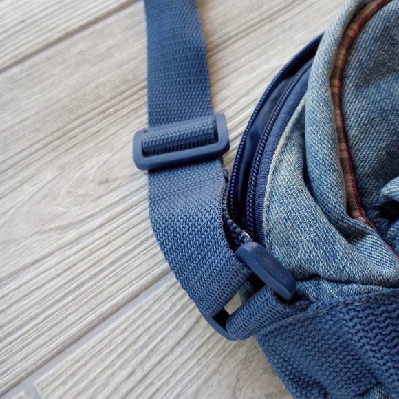 Vintage H.W. Carter & Sons Diaper Bag Denim Plaid Pockets - Picture 5 of 14